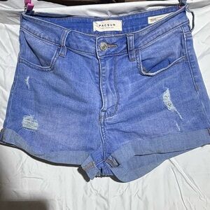 PacSun Light Blue Distressed Jean Shorts